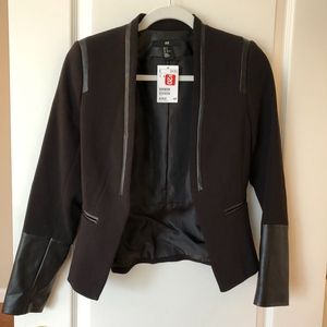 NWT H&M Faux-Leather Detail Blazer